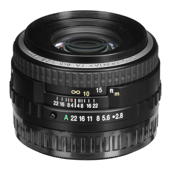 Pentax fa 645 Operating Manual