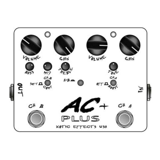 XOTIC EFFECTS AC PLUS MANUAL Pdf Download | ManualsLib