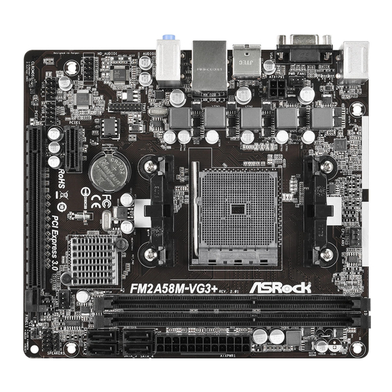 ASROCK FM2A58M-VG3+ R2.0 Instructiontion