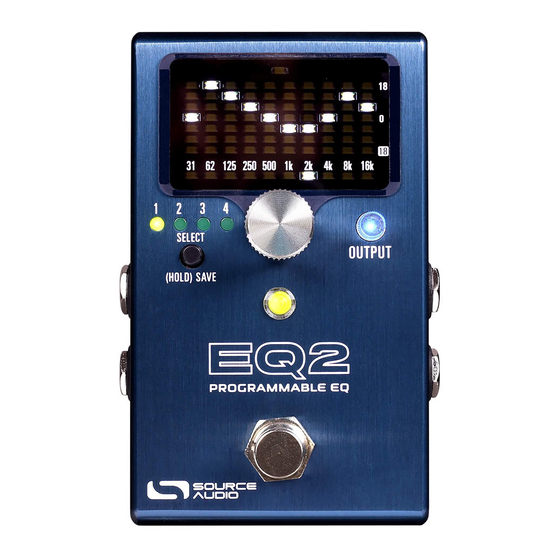 Source Audio EQ2 Quick Start Reference Card