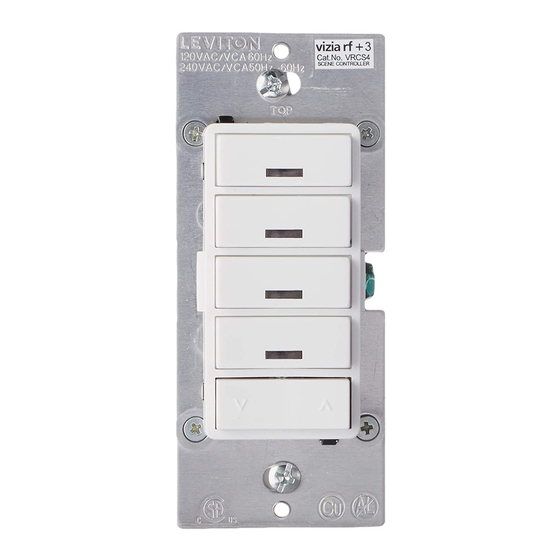Leviton VRCS4-1L Vizia RF + Installation Instructions
