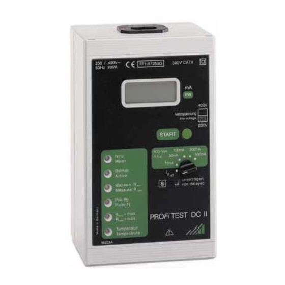 Gossen MetraWatt PROFiTEST DC-II Operating Instructions Manual