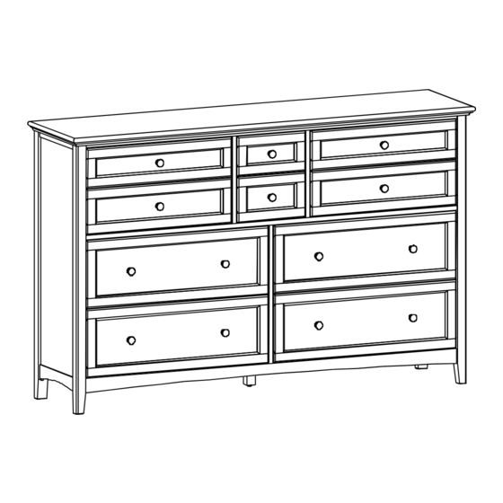 Whittier Wood Furniture McKenzie Master Dresser 1183AFGACb Assembly Instructions