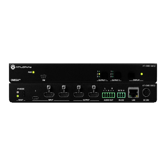 Panduit Atlona Omega AT-OME-SW32 Manual