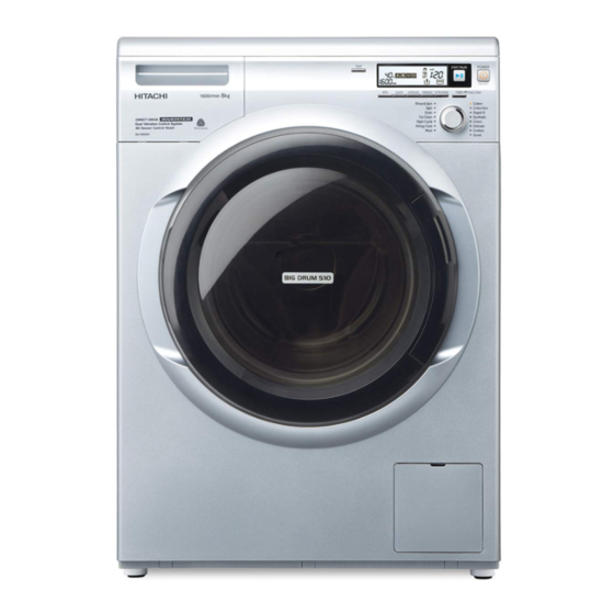 Hitachi BD-W75SV Loading Washing Machine Manuals