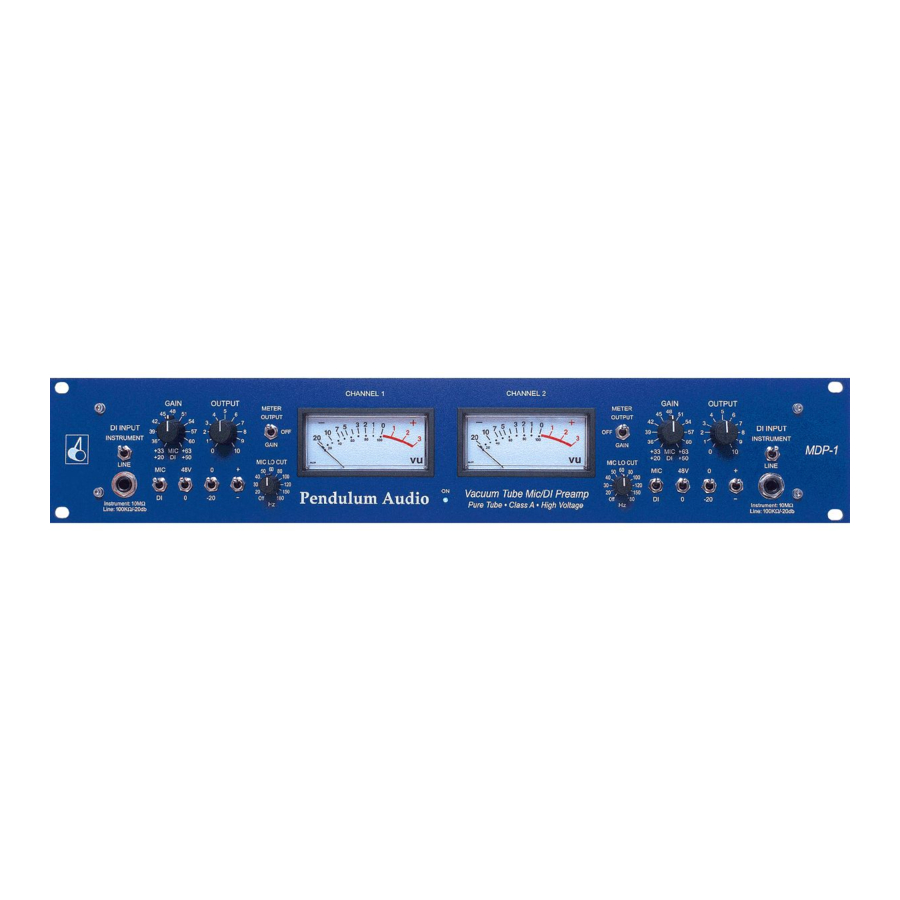 Pendulum Audio MDP-1 Operating Manual