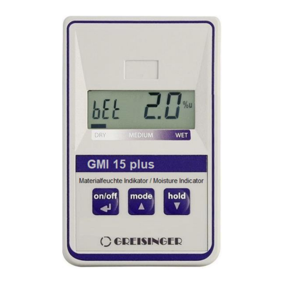 GHM GREISINGER GMI 15 plus Operating Manual