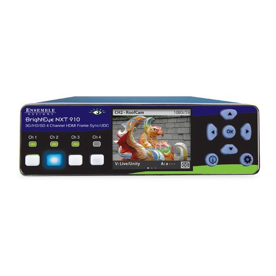 Ensemble Designs BrightEye NXT 900 Quick Start Manual