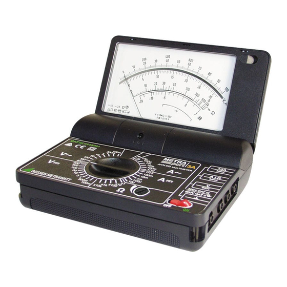 User Manuals: Gossen MetraWatt METRAport 3A Multimeter
