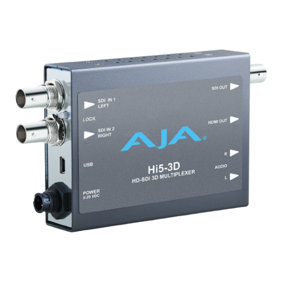 AJA Hi5-3D Installation And Operation Manual