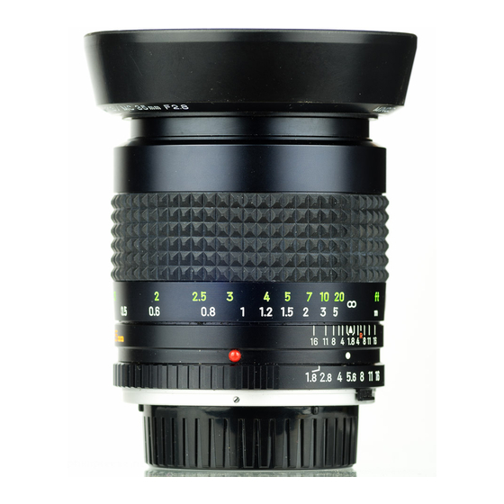 Minolta MD 35mm f1.8 Camera Lens Manuals