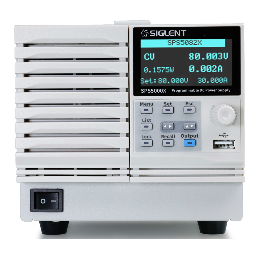 SIGLENT SPS5000X Series Quick Start Manual