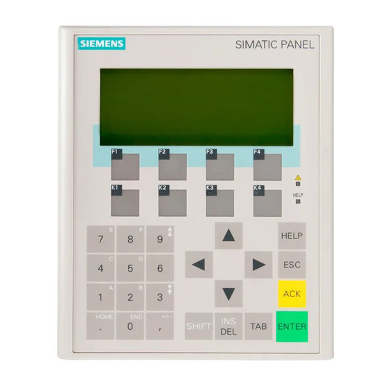 Siemens SIMATIC OP 77B Manuals