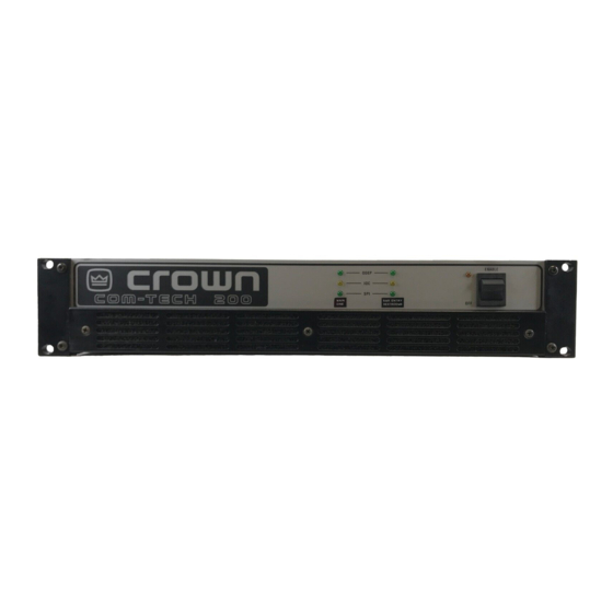 Crown Com-Tech CT-200 Manuals