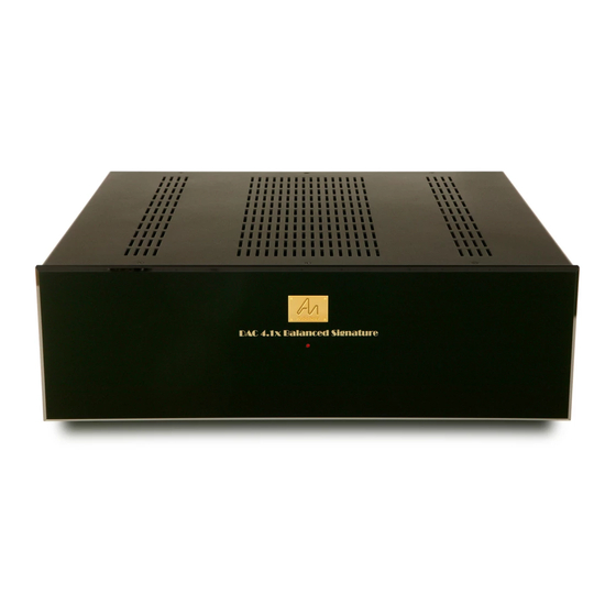 Audio Note DAC4.1x Balanced Signature Owner's Information