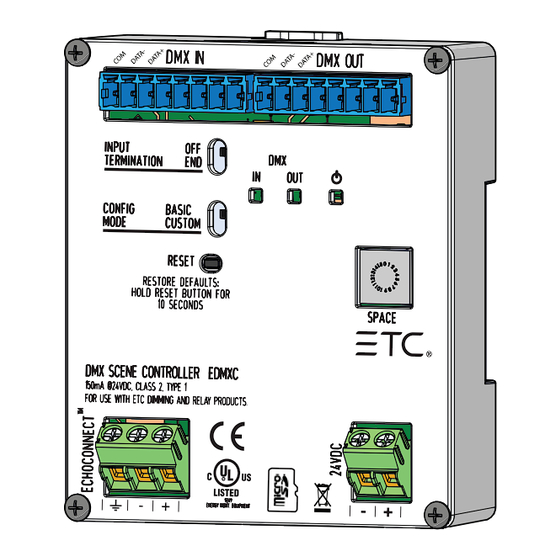 ETC Echoflex Elaho DMX Scene Controller Installation Manual