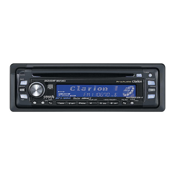Clarion DXZ545MP Owner's Manual