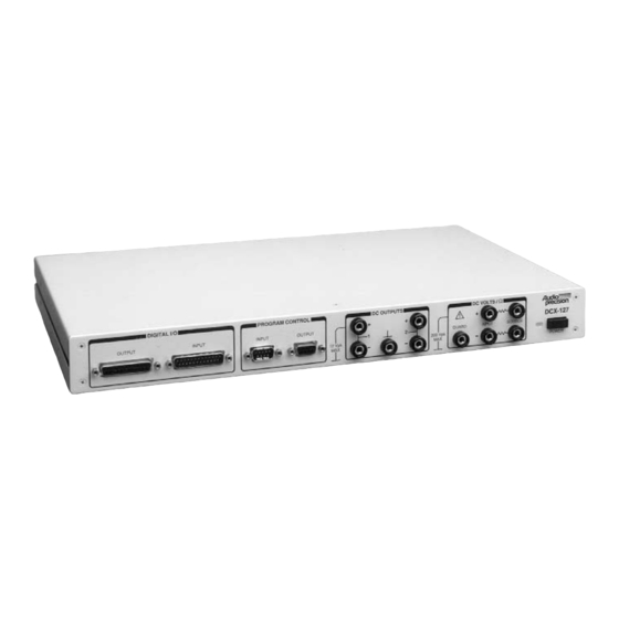 User Manuals: Audio Precision DCX-127 Module