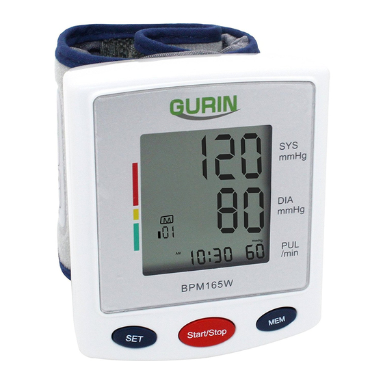 Gurin BPM165W Instruction Manual
