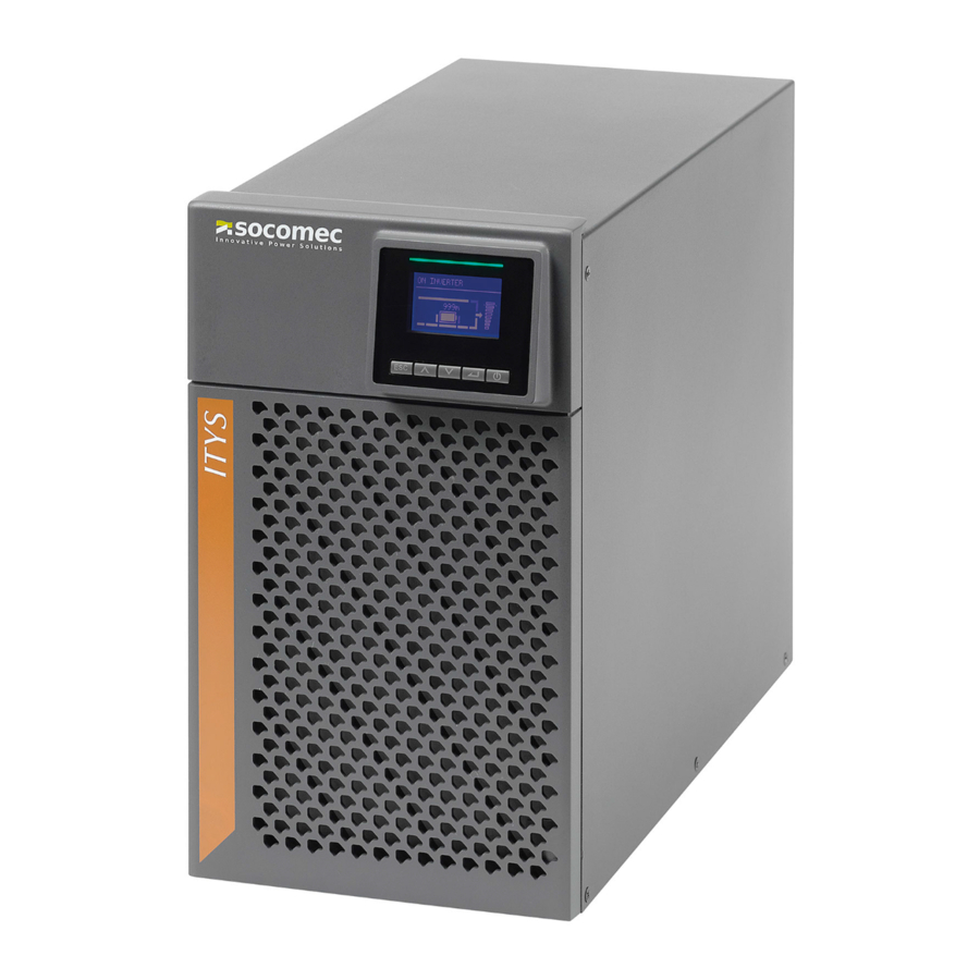 socomec ITYS Installation And Operating Manual
