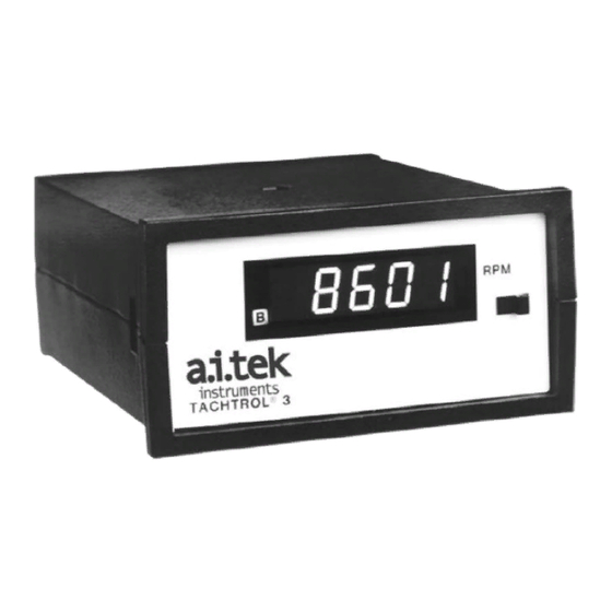 AI-Tek Instruments TACHTROL 3 Instruction Manual
