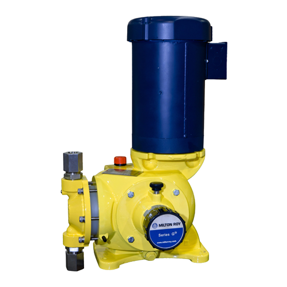 Milton Roy G Series Installation, Operating And Maintenance Manual