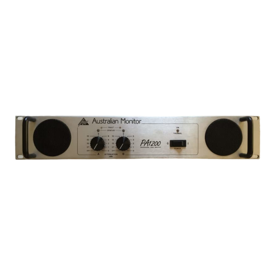 AUSTRALIAN MONITOR PA1200 Specifications