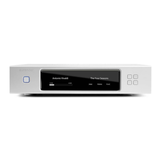 Aurender W20 Quick Start Manual