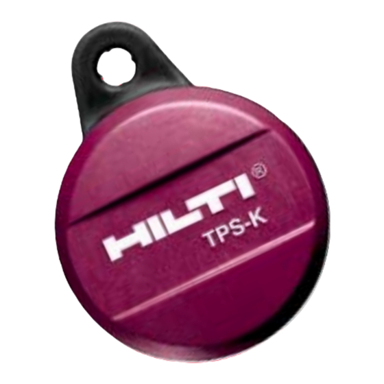 Hilti TPS-K Operating Instructions Manual