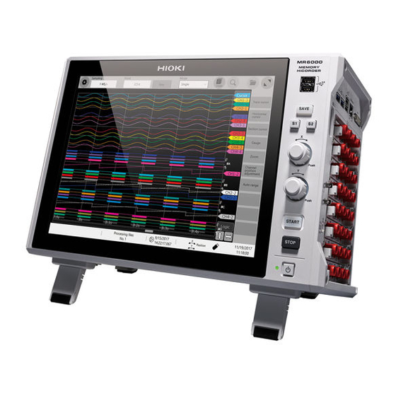 Hioki Memory HiCorder MR6000 Instruction Manual