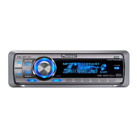 Pioneer DEH-P7700MP - In-Dash CD/MP3/WMA/WAV/iTunes AAC Car Stereo Receiver Manuals