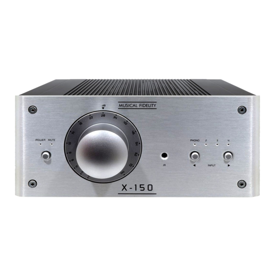Musical Fidelity X-150 Instructions For Use