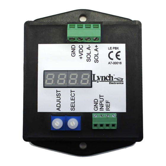 Lynch Electronics LE PB X Setting Instructions Manual