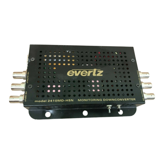 evertz 2410MD-HSN Instruction Manual