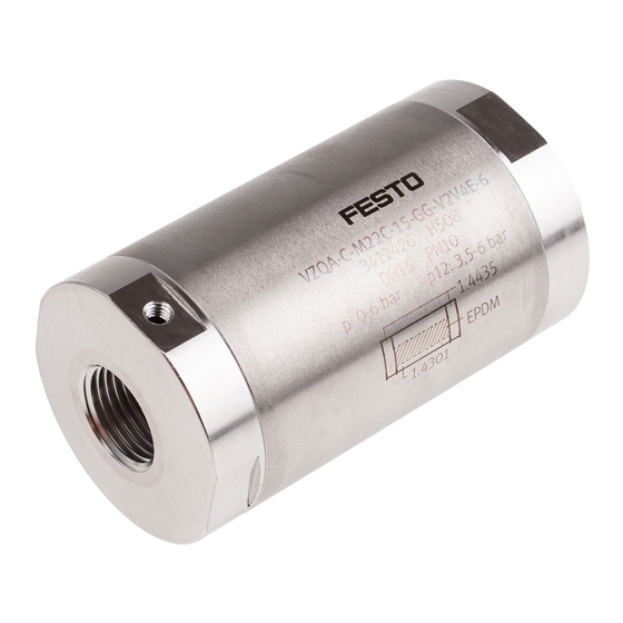 Festo VZQA-C-M22C-6-GG-V2V4E-2 Instructions & Operating