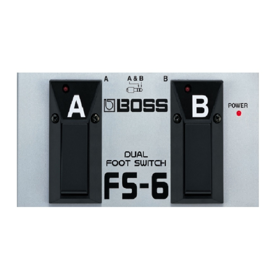 Boss FS-6 - DUAL FOOT SWITCH Manual