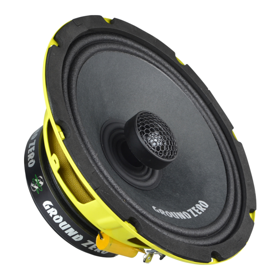 Ground Zero GZCF 8.0SPL Owner's Manual