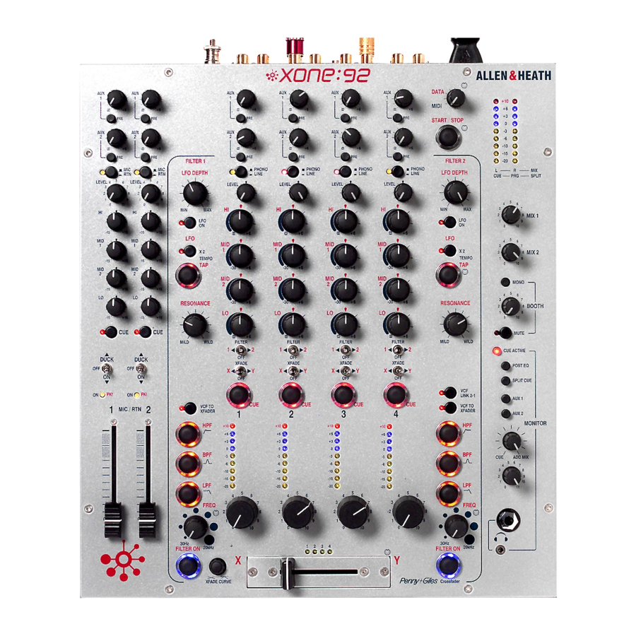ALLEN & HEATH Xone:92 - Personal Mixer Manual