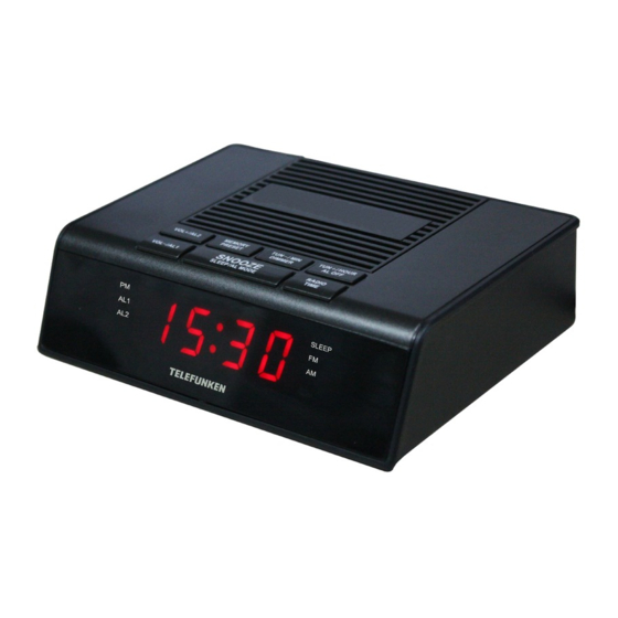 Telefunken TF-1592 Radio Alarm Clock Manuals