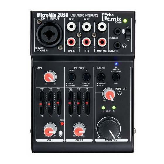 thomann MicroMix 2 USB User Manual