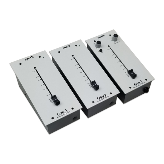 Speck One Fader Series Reference Manual