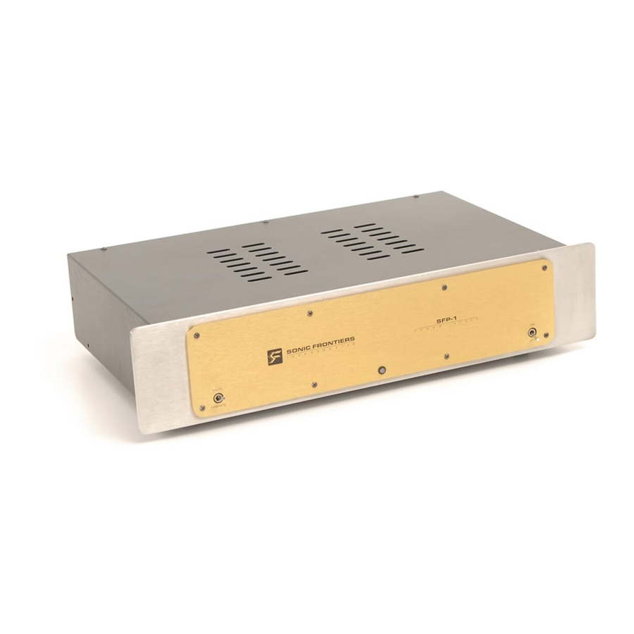 Sonic Frontiers SFP-1 SIGNATURE Owner's Manual