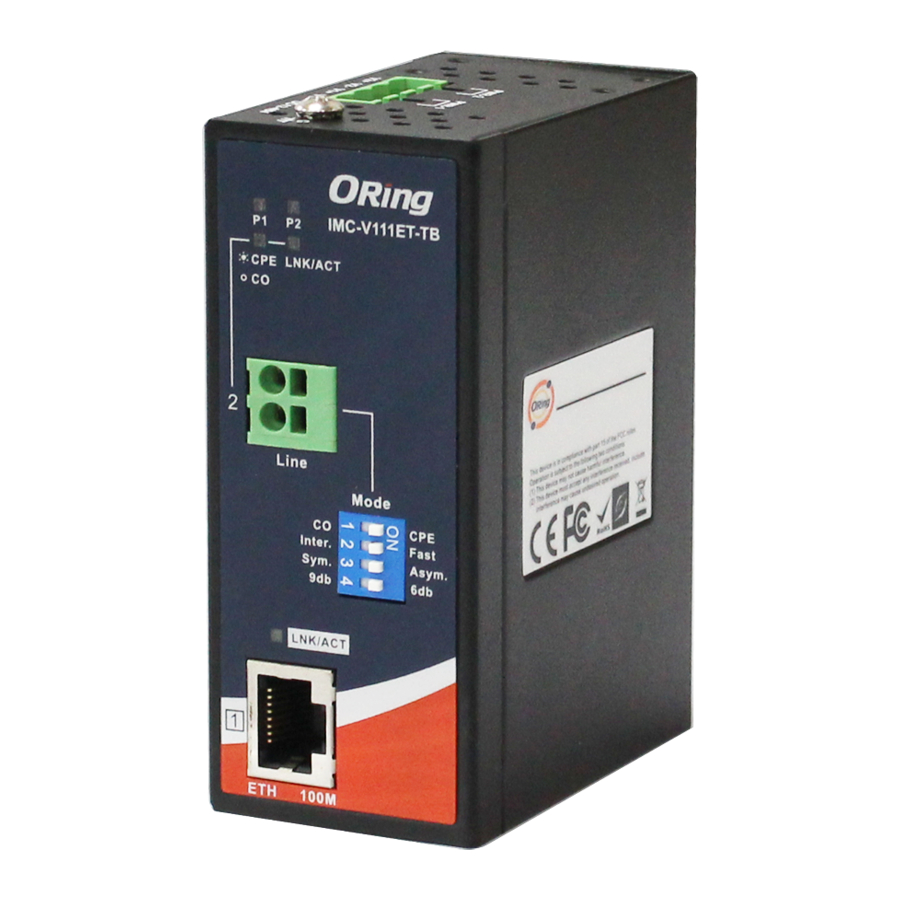 ORiNG IMC-V111ET-TB Quick Installation Manual