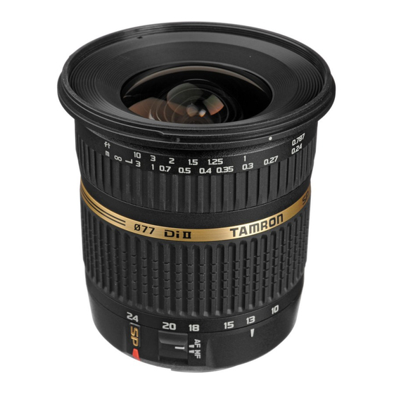 Tamron SP AF10-24mm F/3.5-4.5 Di II LD Aspherical (IF) B001 Instruction Manual