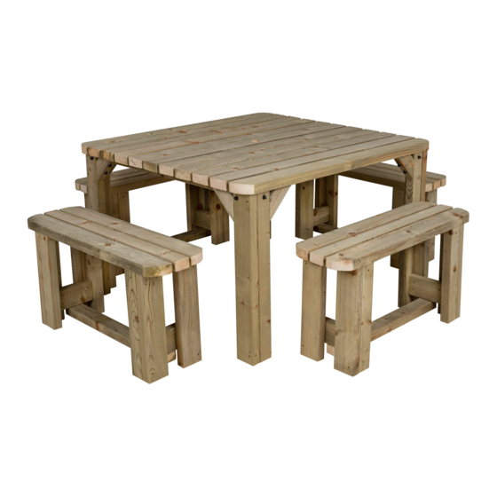 Rutland County Garden Furniture Barrow Picnic Table and Bench Set Assembly Instructions