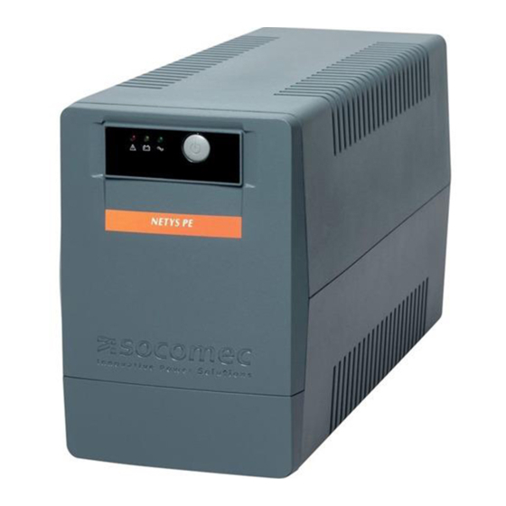 socomec NeTYS PE 400 VA Product Manual