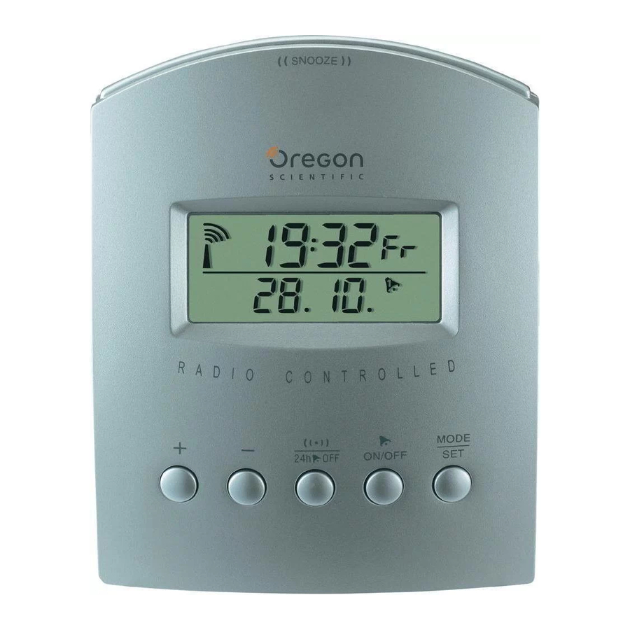 Oregon Scientific RM912B - RF Desktop Clock with Auto Backlight Manual