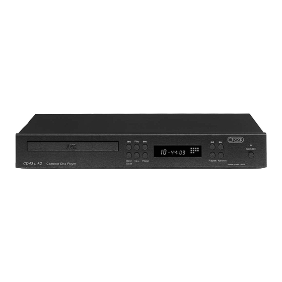 Creek Audio CD43 mk 2 Operating Instructions Manual