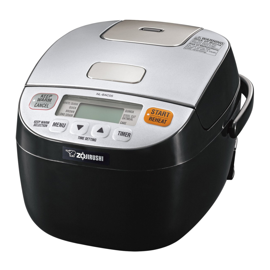 Zojirushi NL-BAC05 - Rice Cooker Manual