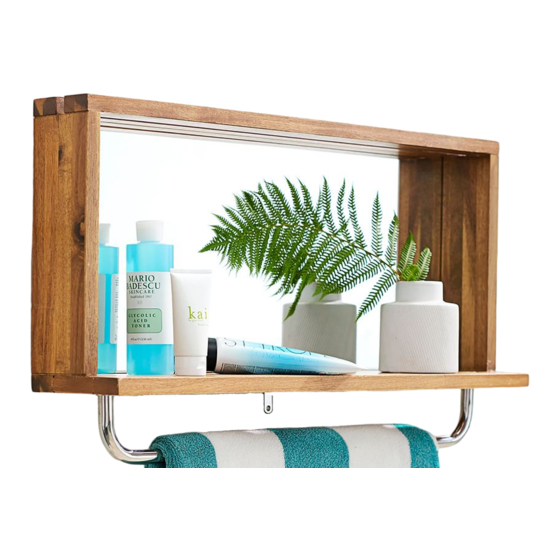 Pottery Barn Outdoor Mirror Shelf with Hooks Assembly/Mounting Instructions